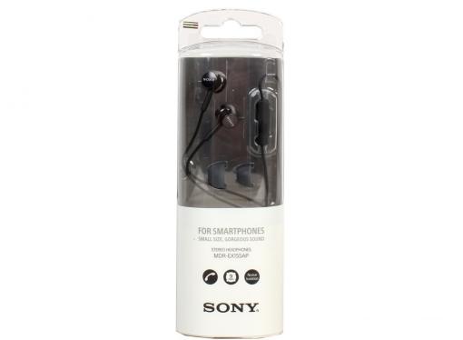 Гарнитура SONY EX155AP вкладыши, цвет черный