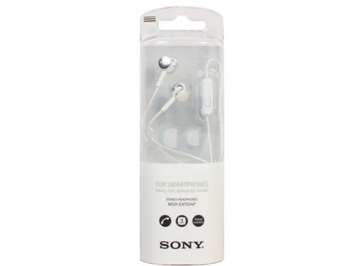 Гарнитура SONY EX155AP вкладыши, цвет белый