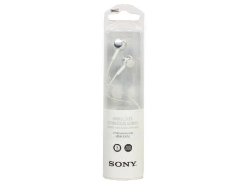 Наушники SONY EX155 вкладыши, цвет белый
