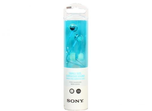 Наушники SONY EX155 вкладыши, цвет голубой