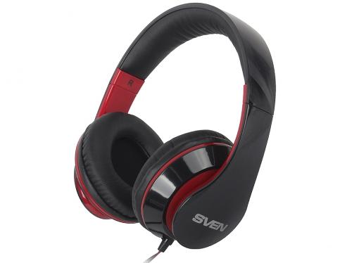 Гарнитура SVEN AP-940MV наушники: 18 – 20000,микрофон: 30 – 16000, 1,2м черно- красные