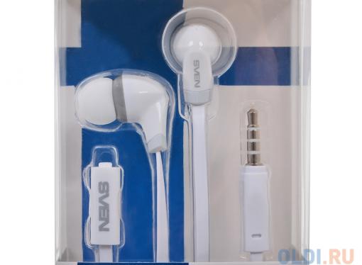 Гарнитура SVEN SEB-260M, белый, для моб. устройств (4pin jack), микрофон на кабеле