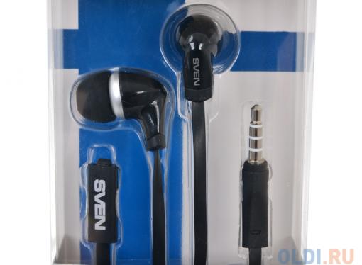 Гарнитура SVEN SEB-260M, черный, для моб. устройств (4pin jack), микрофон на кабеле