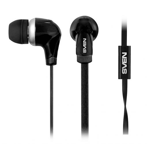 Гарнитура SVEN SEB-260M, черный, для моб. устройств (4pin jack), микрофон на кабеле