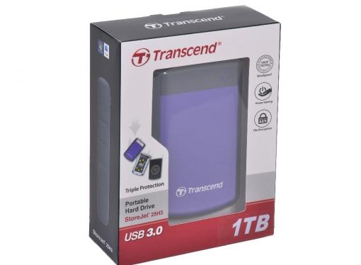 Внешний жесткий диск Transcend StoreJet 25H3P 1Tb Purple (TS1TSJ25H3P)