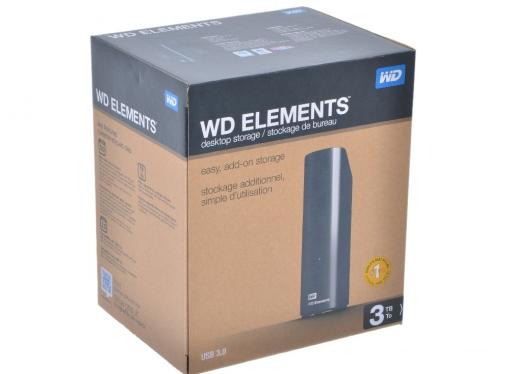 Внешний жесткий диск WD Elements Desktop 3Tb (WDBWLG0030HBK-EESN)