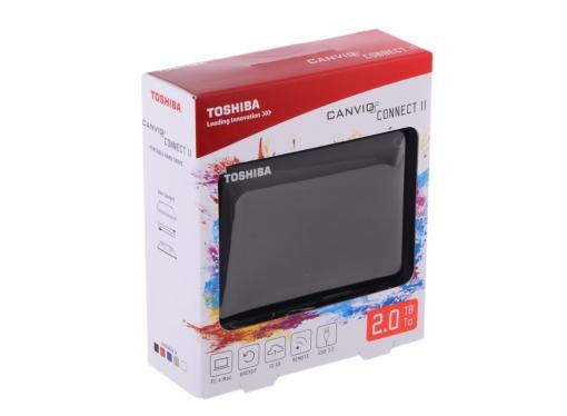 Внешний жесткий диск Toshiba Canvio Connect II 2Tb Black (HDTC820EK3CA)