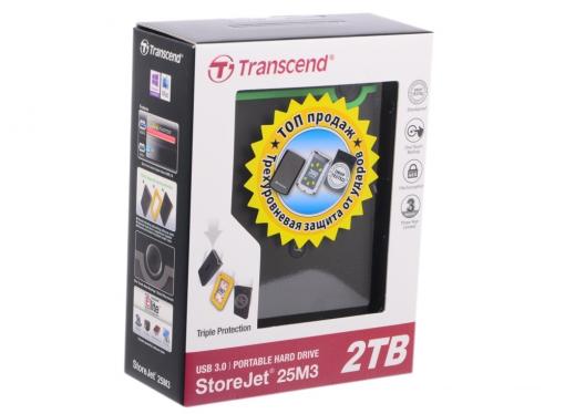 Внешний жесткий диск Transcend StoreJet 25M3 2Tb Grey (TS2TSJ25M3)