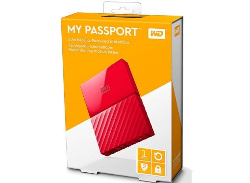 Внешний жесткий диск WD My Passport 1Tb Red (WDBBEX0010BRD-EEUE)