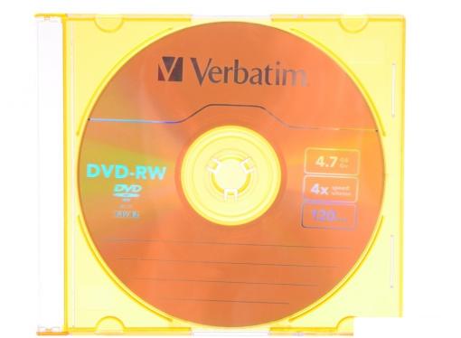 Диск   DVD-RW 4.7Gb Verbatim 4x  Slim color  43563\43635