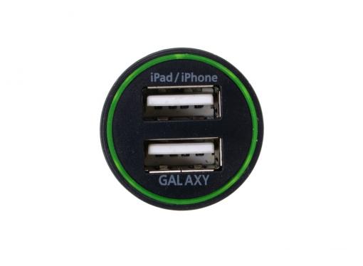 Зарядное устройство USB от автомобильного прикуривателя ORIENT USB-2220AN 12-24V - 5V, 2100mA, 2 выхода (iPad/iPhone, Samsung Galaxy)