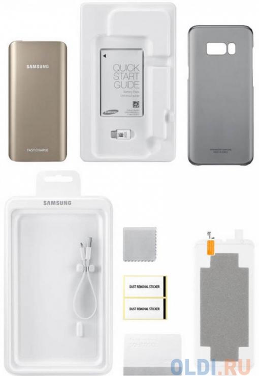Портативное зарядное устройство Samsung EB-WG95ABBRGRU для Samsung Galaxy S8 + защитная пленка + чехол