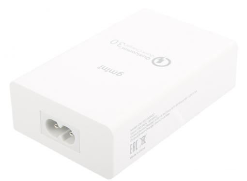 Зарядное устроиство USB от сети питания 220В Gmini GM-WC-005QC, с 4 USB портами Smart Charge и 1 USB QC3.0 порт, 5В9.4А, белый