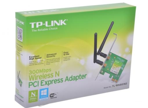 Беспроводной Wi-Fi адаптер TP-Link TL-WN881ND 802.11bgn, 300Mbps, 2.4GHz, PCI-E