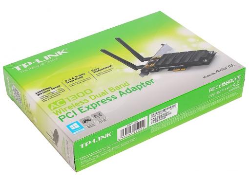 Беспроводной Wi-Fi адаптер TP-LINK Archer T6E AC1300 802.11acbgn, 400/867Mbps, 2.4/5GHz, PCI-E