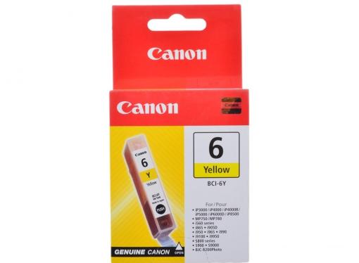 Чернильница Canon BCI-6Y для BJС-8200/S900/9000/800//i560/i865/i905D/950/965/9100. Жёлтый. 270 страниц.