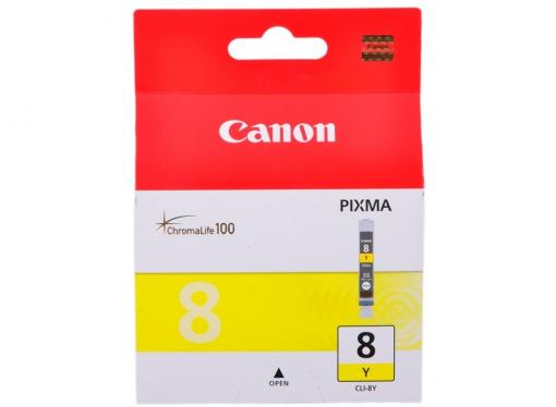 Чернильница Canon CLI-8Y для PIXMA MP800/MP500/iP6600D/iP5200/iP5200R/iP4200/IX5000. Жёлтый. 600 страниц.