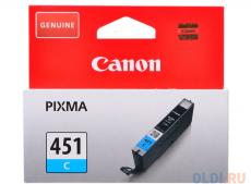 Картридж Canon CLI-451C для MG6340, MG5440, IP7240 . Голубой. 332 страниц.