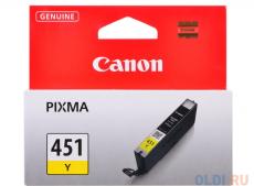 Картридж Canon CLI-451Y для MG6340, MG5440, IP7240 . Жёлтый. 344 страниц.