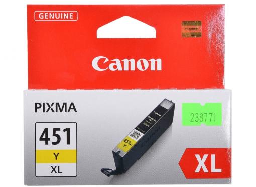 Картридж Canon CLI-451Y XL для MG6340, MG5440, IP7240 . Жёлтый. 685 страниц.