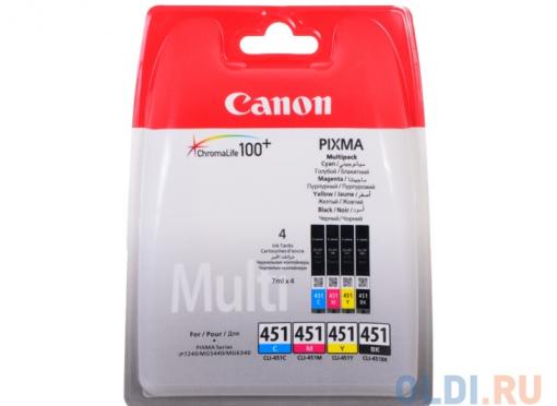 Картридж Canon CLI-451 BK/C/M/Y для MG6340, MG5440, IP7240 . Голубой, Пурпурный, Жёлтый, Чёрный.