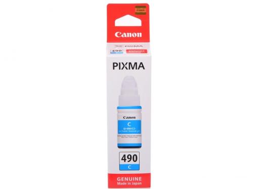 Картридж Canon GI-490 C для G1400/G2400/G3400. Голубой. 7000 страниц.