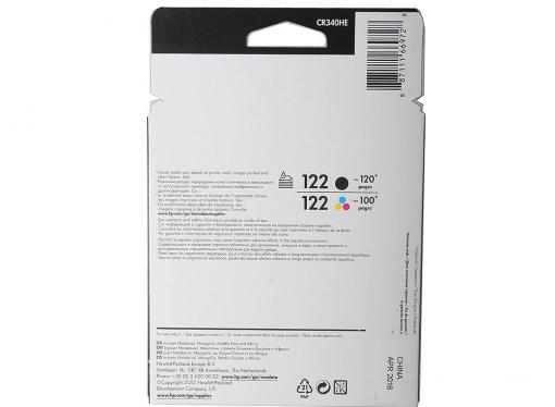 Комплект картриджей HP CR340HE (№122) (CH561HE + CH562HE) черный+ цветной   Deskjet 2050