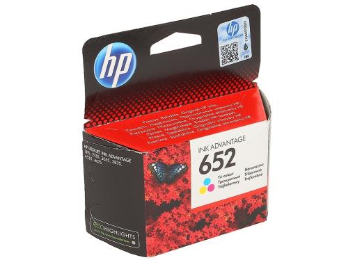 Картридж HP F6V24AE BHK для Deskjet Ink Advantage 1115/2135/3635.  Трёхцветный. 200 страниц. (HP 652)