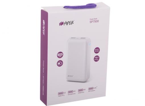 Внешний аккумулятор HIPER SP7500 White