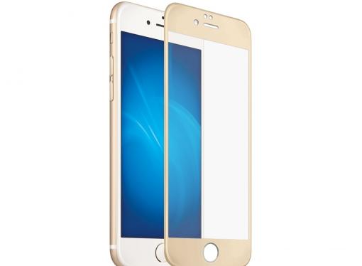 Закаленное стекло 3D с цветной рамкой (fullscreen) для iPhone 7 Plus DF iColor-10 (gold)
