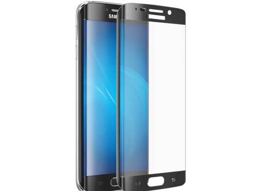 Закаленное стекло с цветной рамкой для Samsung Galaxy S6 Edge+ DF sColor-02 (black)