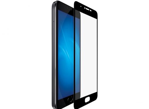 Закаленное стекло с цветной рамкой (fullscreen) для Meizu U10 DF mzColor-06 (black)
