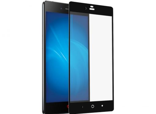 Закаленное стекло с цветной рамкой (fullscreen) для ZTE nubia Z9 Max DF zColor-01 (black)