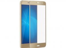 Закаленное стекло с цветной рамкой (fullscreen) для Huawei Nova Plus DF hwColor-05 (gold)