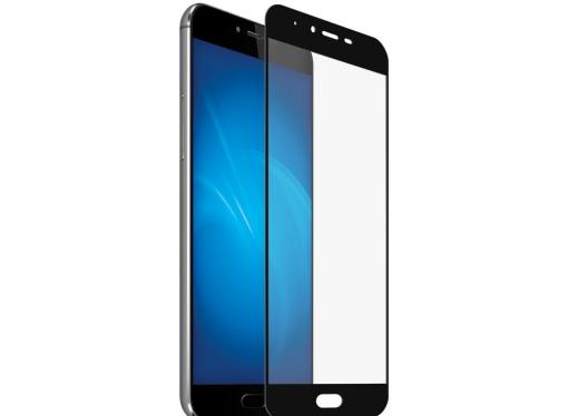 Закаленное стекло с цветной рамкой (fullscreen) для Meizu X/U30 DF mzColor-10 (black)