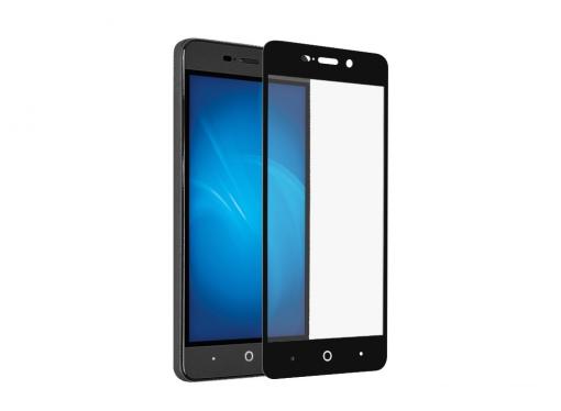 Закаленное стекло с цветной рамкой (fullscreen) для ZTE Blade X3 DF zColor-08 (black)