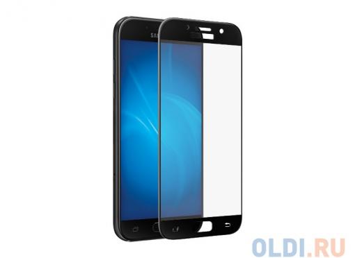 Закаленное стекло с цветной рамкой (fullscreen) для Samsung Galaxy A3 (2017) DF sColor-15 (black)