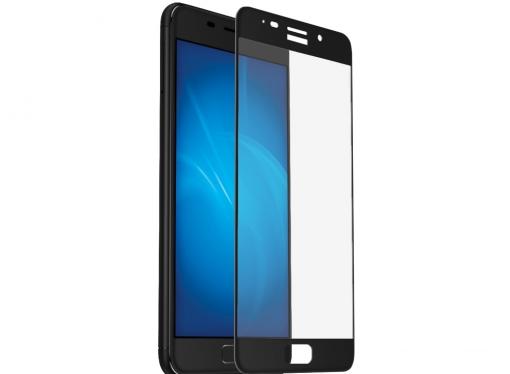Закаленное стекло с цветной рамкой (fullscreen) для Asus Zenfone 3s Max (ZC521TL) DF aColor-05 (black)