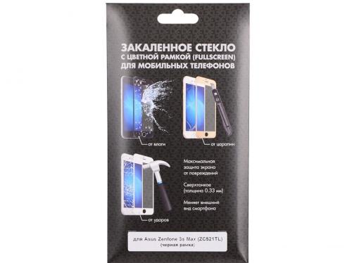 Закаленное стекло с цветной рамкой (fullscreen) для Asus Zenfone 3s Max (ZC521TL) DF aColor-05 (black)