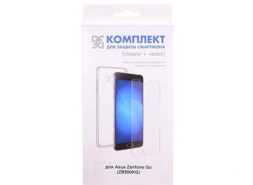Закаленное стекло + чехол для смартфона Asus Zenfone Go (ZB500KG) DF aKit-01