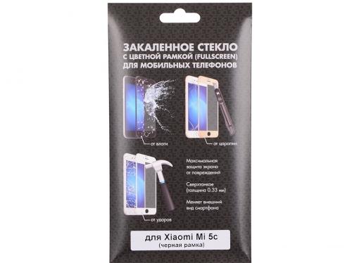 Закаленное стекло с цветной рамкой (fullscreen) для Xiaomi Mi 5c DF xiColor-11 (black)