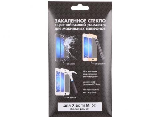 Закаленное стекло с цветной рамкой (fullscreen) для Xiaomi Mi 5c DF xiColor-11 (white)