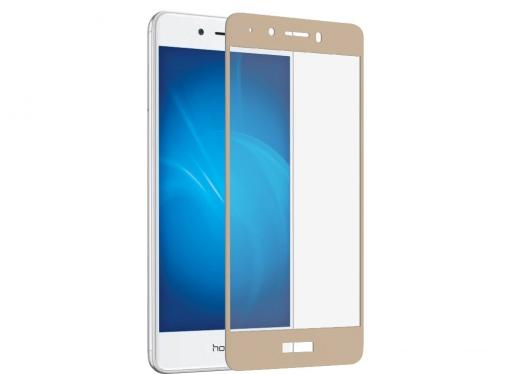 Закаленное стекло с цветной рамкой (fullscreen) для Huawei Honor 6C DF hwColor-11 (gold)