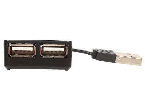 Концентратор USB 2.0 Ginzzu, 4 порта, черный (GR-414UB)