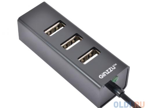 Концентратор USB2.0 HUB 4 порта Ginzzu GR-474UB 1,1m cable