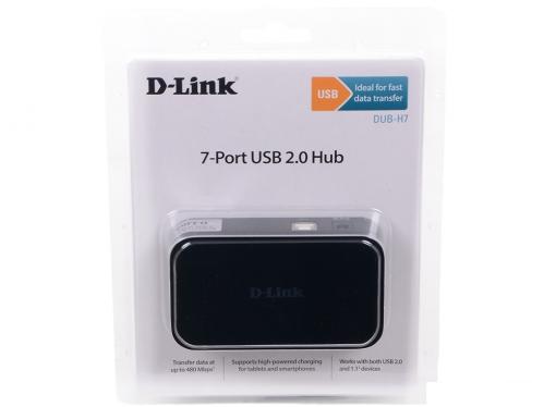 Концентратор USB D-Link DUB-H7/B/C1B Компактный концентратор с 7 портами USB 2.0