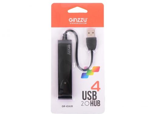 Концентратор USB2.0 HUB 4 порта Ginzzu GR-424UB (4 порта)