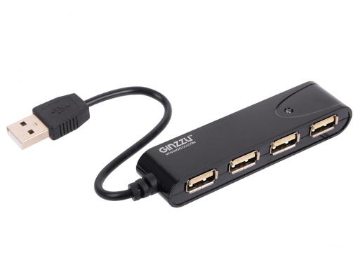 Концентратор USB2.0 HUB 4 порта Ginzzu GR-424UB (4 порта)