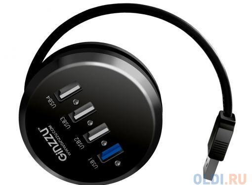 Концентратор USB 3.0/2.0 Ginzzu GR-314UB, 4 порта (1xUSB3.0+3xUSB2.0)