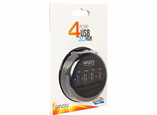 Концентратор USB 3.0/2.0 Ginzzu GR-314UB, 4 порта (1xUSB3.0+3xUSB2.0)